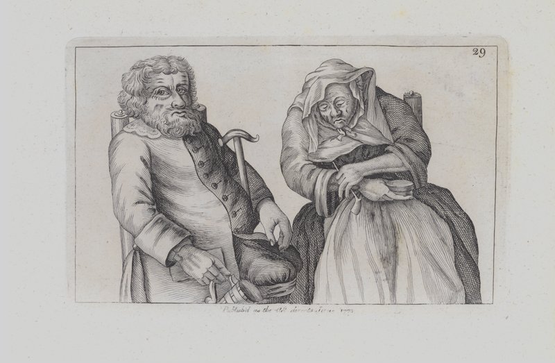 A Seated Old Couple, He Drinks, She Smokes by John  Collier