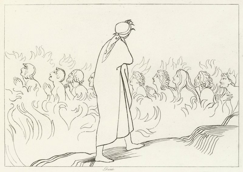 The Carnal, Purgatory, Canto 25 by John (after) Flaxman