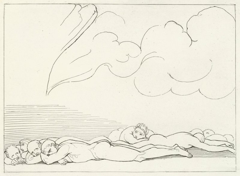 The Earthquake, Purgatory, Canto 20 by John (after) Flaxman