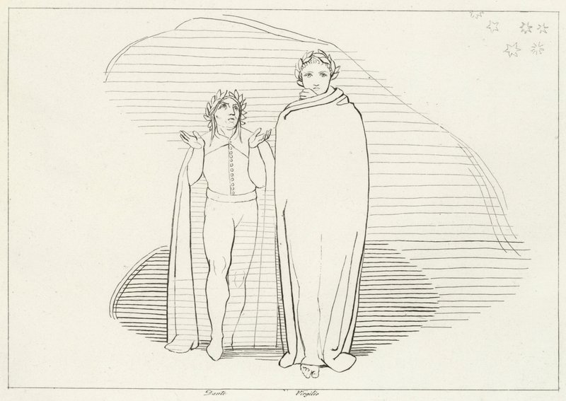 The Reascent, Inferno, Canto 34 by John (after) Flaxman