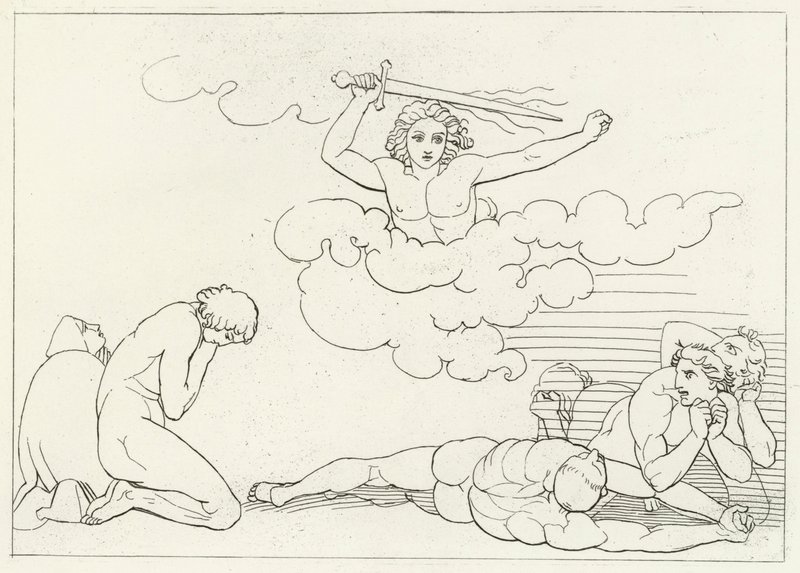 The Terrors of Guilt, Paradise, Canto 22 by John (after) Flaxman