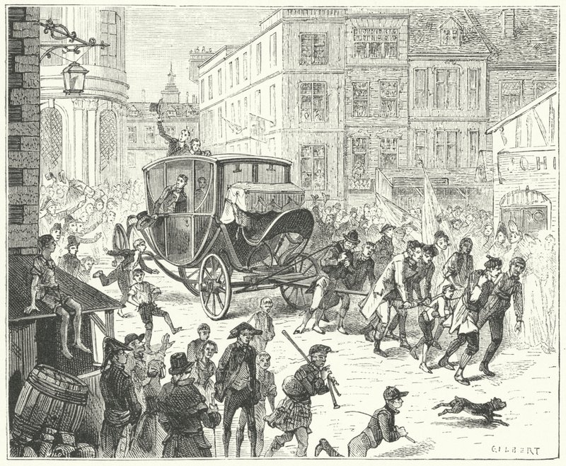 French diplomat Jacques Lauriston in London to convey the ratification of the Peace of Amiens by John (after) Gilbert