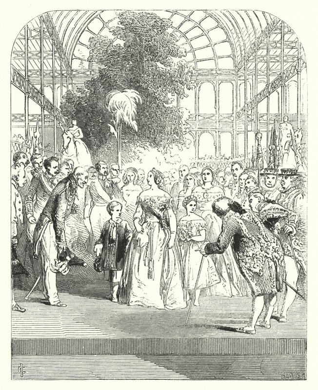 Queen Victoria and her children visiting the Great Exhibition of 1851, Crystal Palace, Hyde Park, London by John (after) Gilbert