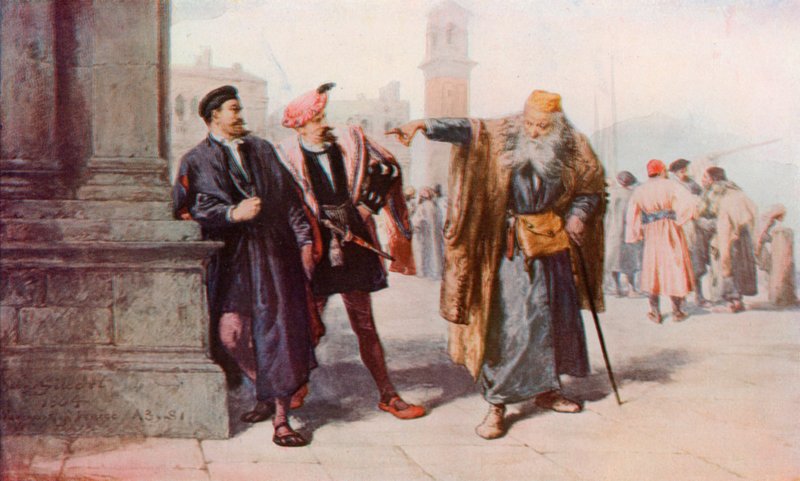 Shakespeare: The Baiting of Shylock, The Merchant of Venice, Act III, Scene 1 by John (after) Gilbert
