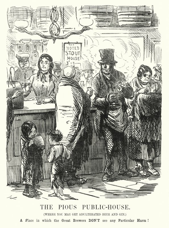 Punch cartoon: The Pious Public House by John (after) Leech