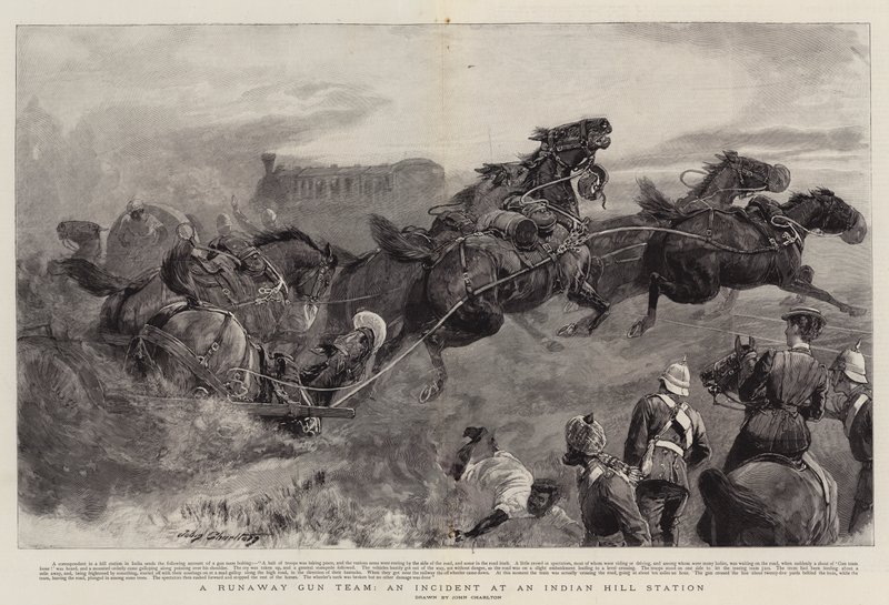 A Runaway Gun Team, an Incident at an Indian Hill Station by John Charlton