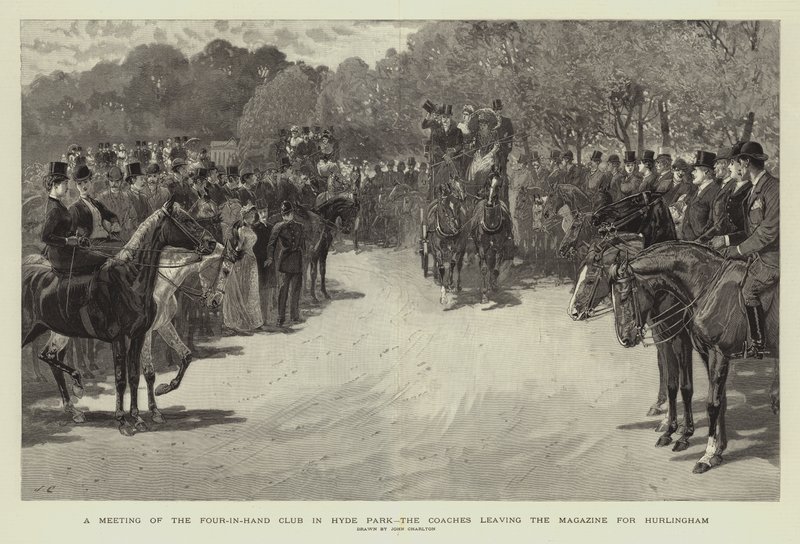 A Meeting of the Four-in-Hand Club in Hyde Park, the Coaches Leaving the Magazine for Hurlingham by John Charlton