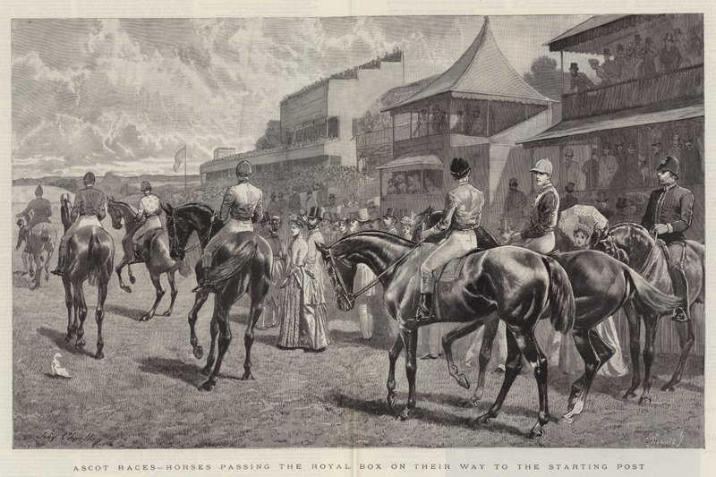 Ascot Races, Horses passing the Royal Box on their Way to the Starting Post by John Charlton