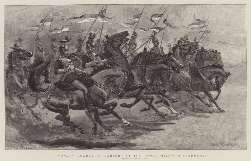 Halt!, Charge of Lancers at the Royal Military Tournament by John Charlton
