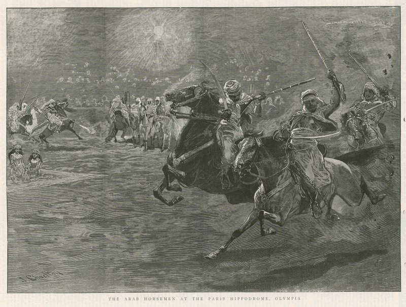 The Arab horsemen at the Paris Hippodrome, Olympia by John Charlton