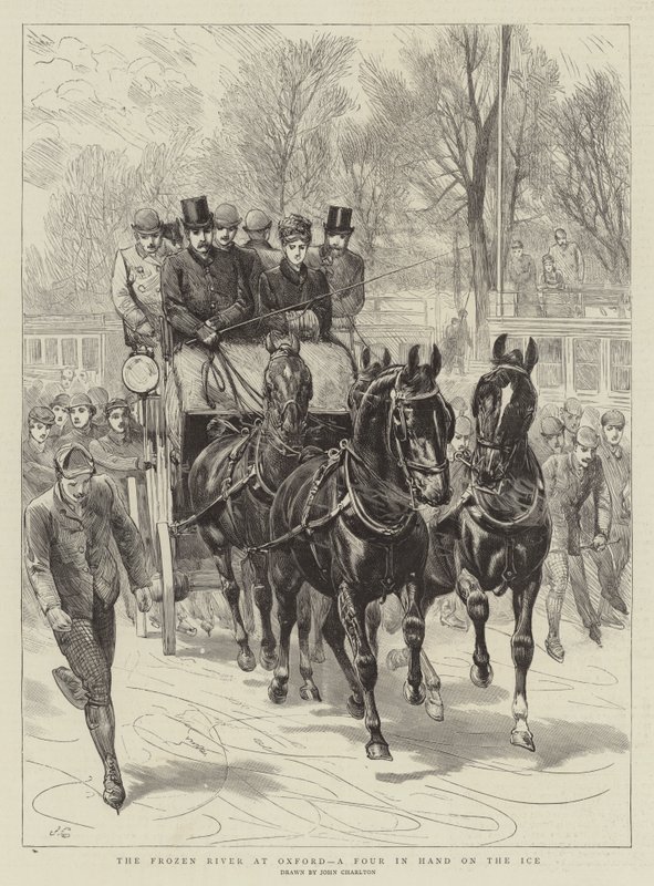 The Frozen River at Oxford, a Four in Hand on the Ice by John Charlton