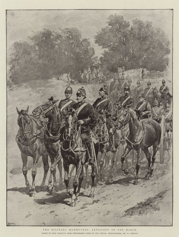 The Military Manoeuvres, Artillery on the March by John Charlton