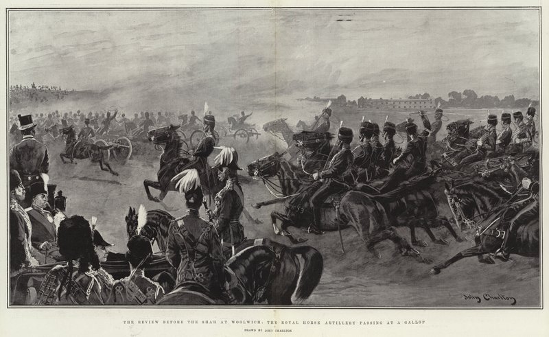 The Review Before the Shah at Woolwich, the Royal Horse Artillery Passing at a Gallop by John Charlton