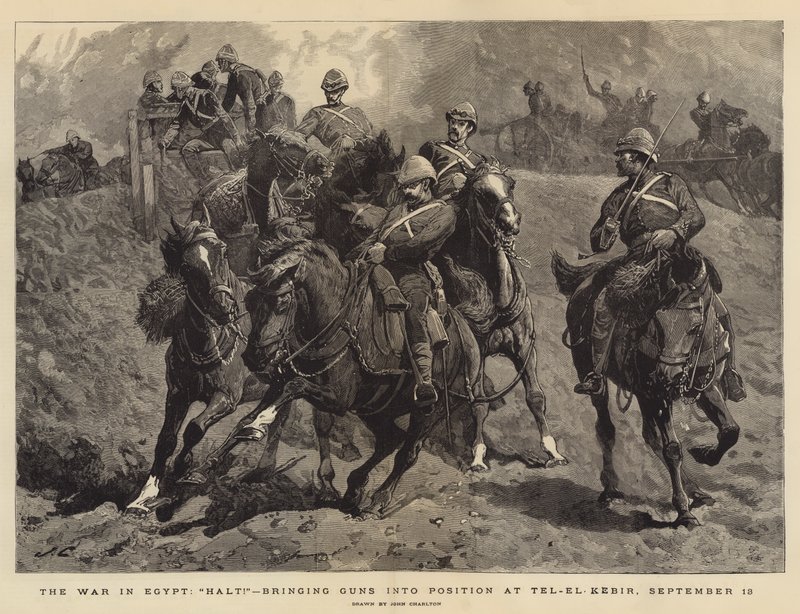 The War in Egypt, Halt!, Bringing Guns into Position at Tel-el-Kebir, 13 September by John Charlton