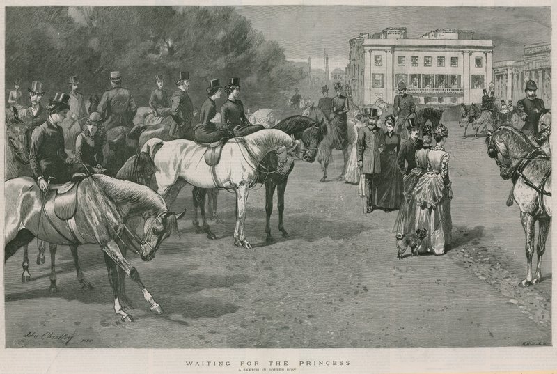 Waiting for the Princess: a sketch in Rotton Row, Hyde Park, London by John Charlton
