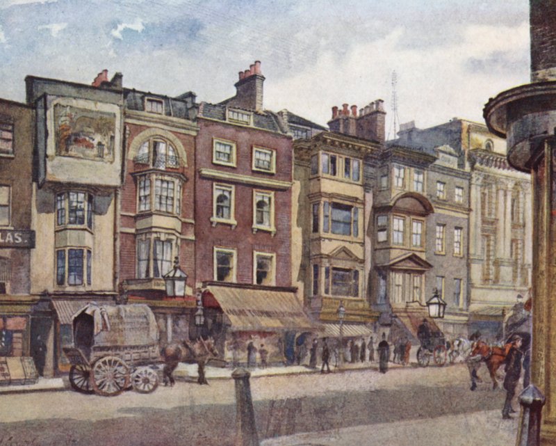 Lost London: Old Houses in the Strand, next to the Adelphi Theatre by John Crowther