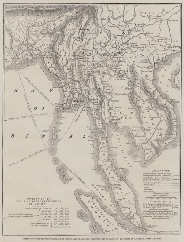 Extension of the Electric Telegraph to Canton, Hong-Kong, etc, from the Port of Rangoon, Projected by Captain R Sprye and Sons by John Dower
