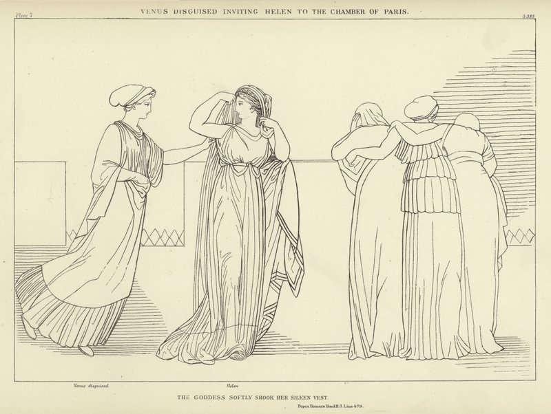 Venus Disguised Inviting Helen to the Chamber of Paris by John Flaxman