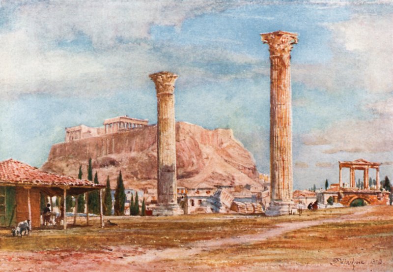 The Acropolis from the Site of the Temple of Olympian Zeus by John Fulleylove