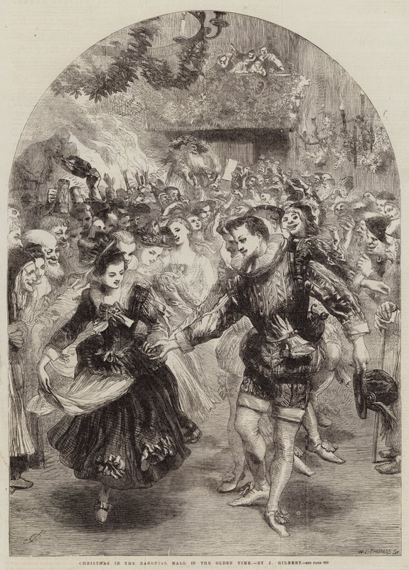 Christmas in the Baronial Hall in the Olden Time by John Gilbert