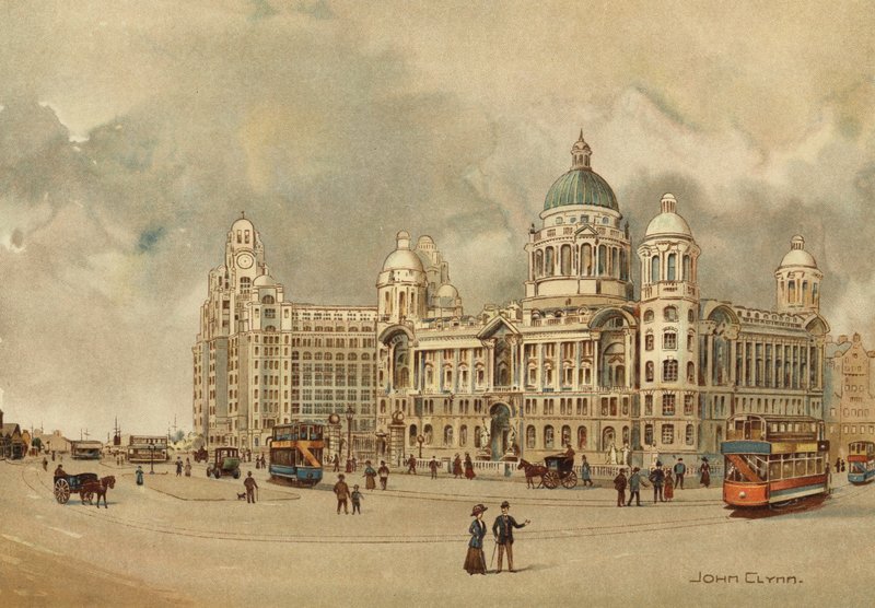 Liverpool: Offices of the Mersey Docks and Harbour Board, The Liver Building, Approach to the Landing Stage by John Glynn