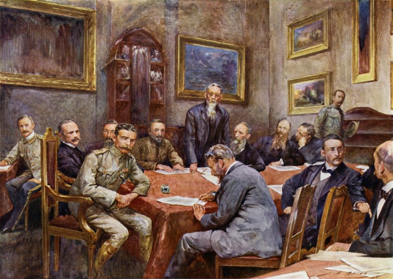 Signing the Treaty of Peace at Pretoria by John Henry Frederick (after) Bacon