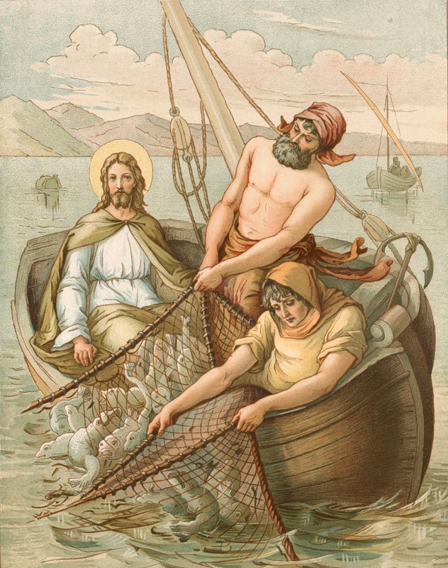 Jesus fishing by John Lawson