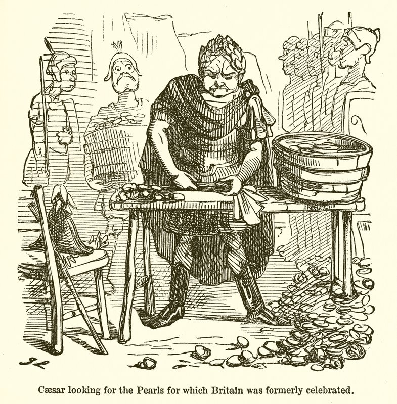 Caesar Looking for the Pearls for which Britain was Formerly Celebrated by John Leech