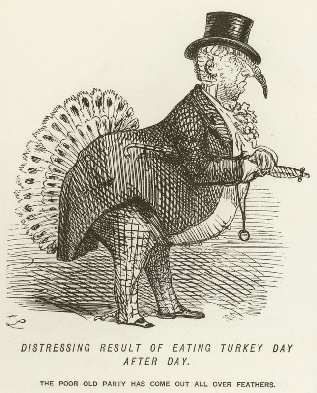 Distressing Result of Eating Turkey Day after Day by John Leech