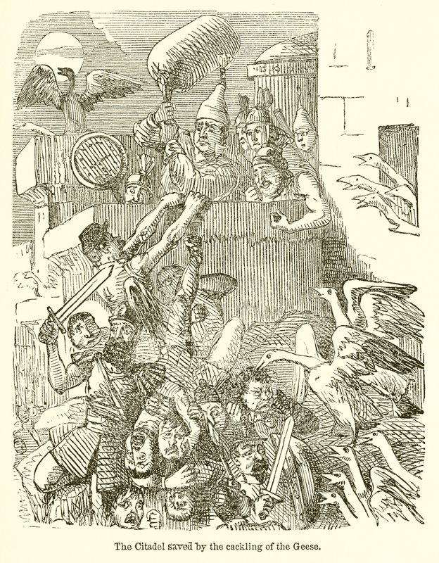 The Citadel Saved by the Cackling of the Geese by John Leech
