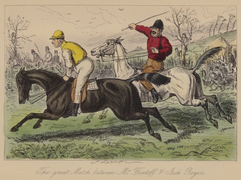 The Great Match Between Mr. Flintoff and Jack Rogers by John Leech