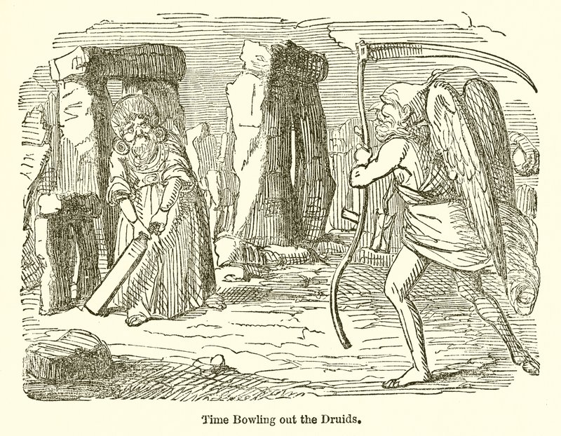 Time Bowling Out the Druids by John Leech