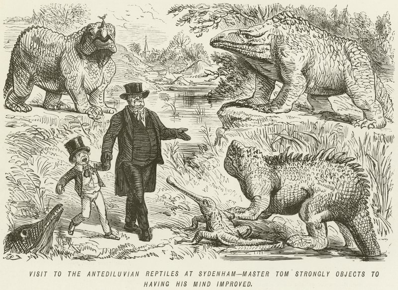 Visit to the Antediluvian Reptiles at Sydenham-Master Tom Strongly Objects to having his Mind Improved by John Leech