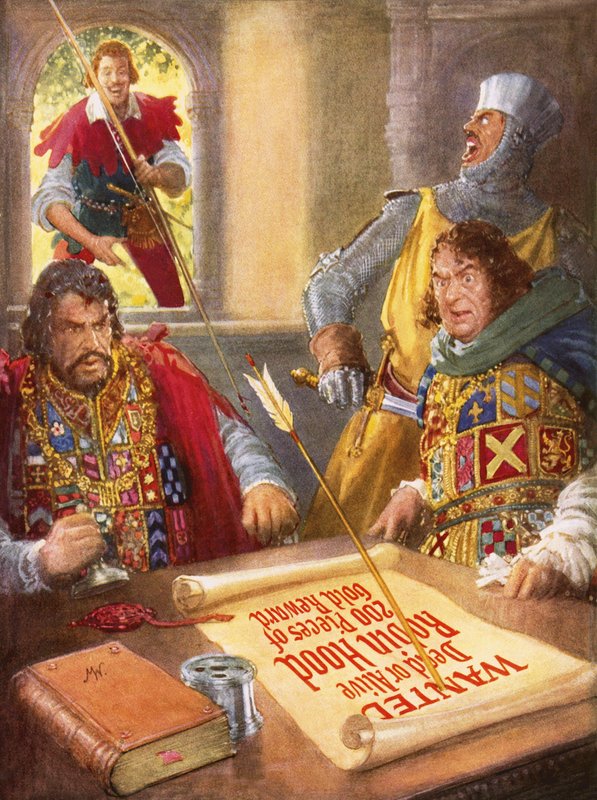 Robin Hood humiliating Prince John by John Millar Watt