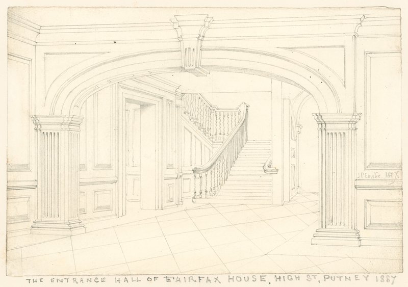 The entrance hall of Fairfax House, High Street, Putney, London by John Phillipp Emslie