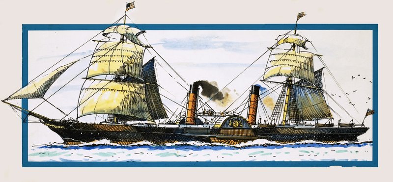 The British Paddle Steamer Persia by John S. Smith