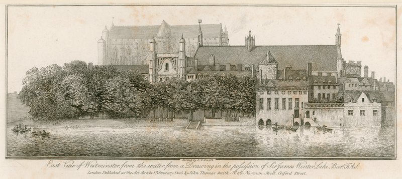 East view of Westminster from the water by John Thomas Smith