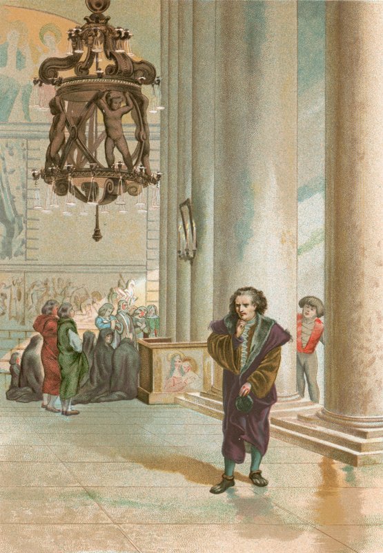 Galileo in the Cathedral in Pisa by Josep or Jose Planella Coromina