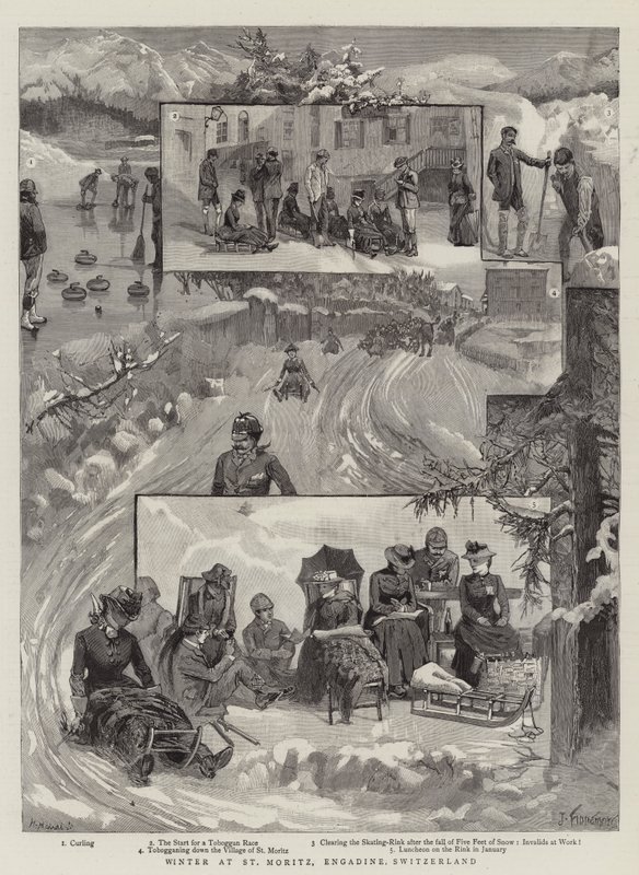 Winter at St Moritz, Engadine, Switzerland by Joseph Finnemore