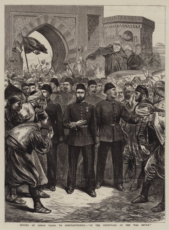 Return of Osman Pasha to Constantinople, In the Courtyard of the War Office by Joseph Nash