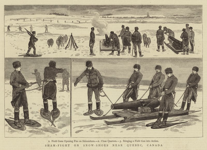 Sham-Fight on Snow-Shoes near Quebec, Canada by Joseph Nash