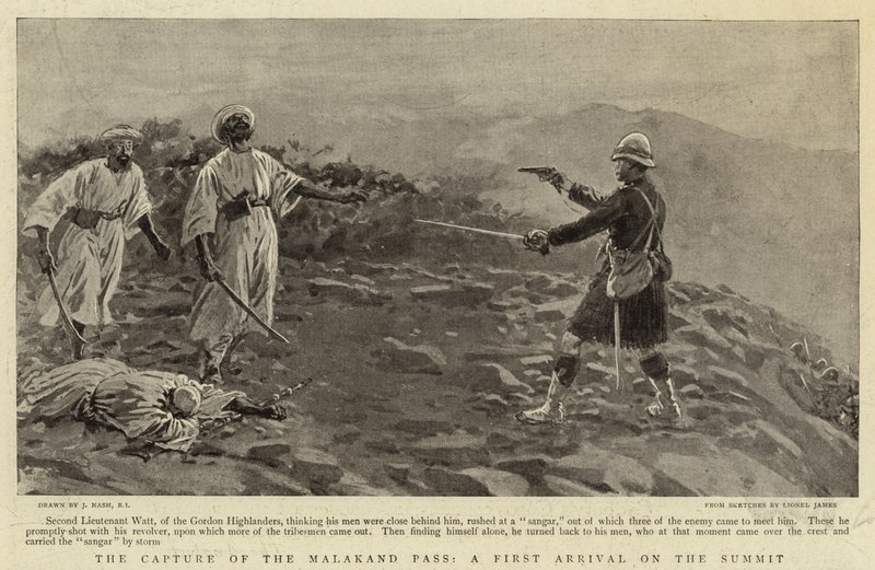 The Capture of the Malakand Pass, A First Arrival on the Summit by Joseph Nash