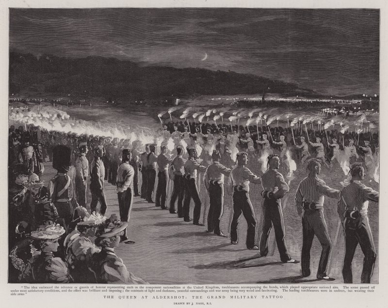 The Queen at Aldershot, the Grand Military Tattoo by Joseph Nash