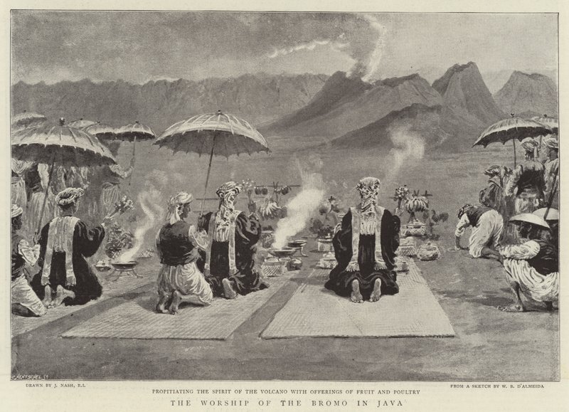 The Worship of the Bromo in Java by Joseph Nash