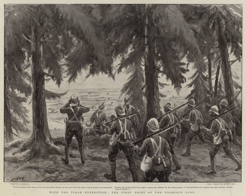 With the Tirah Expedition, the First Sight of the Promised Land by Joseph Nash