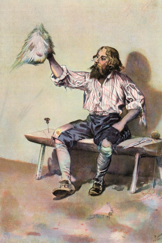 Robinson Crusoe: I make myself a cap by Joseph (after) Finnemore