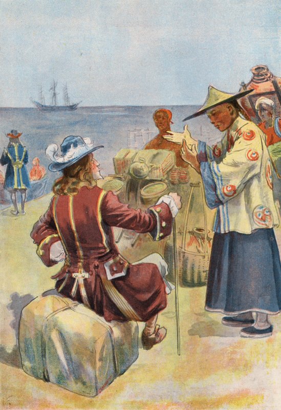 Robinson Crusoe: Trading with Chinese merchants by Joseph (after) Finnemore