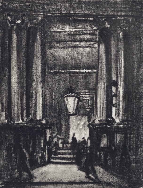 Exeter Hall (lithograph) by Joseph (after) Pennell