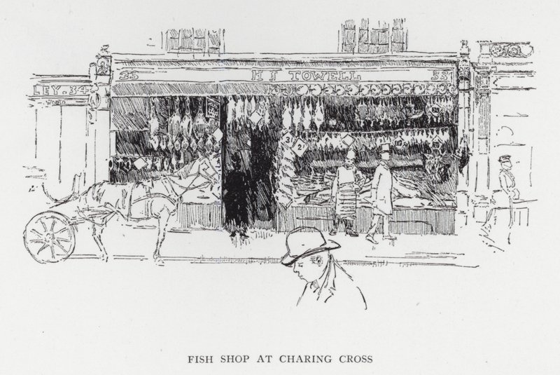 Fish Shop at Charing Cross by Joseph (after) Pennell