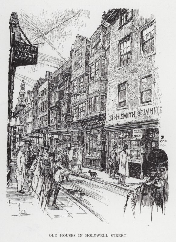 Old Houses in Holywell Street by Joseph (after) Pennell